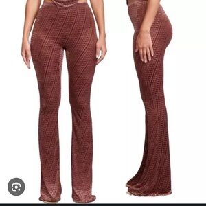 skims velvet chestnut velour logo pants